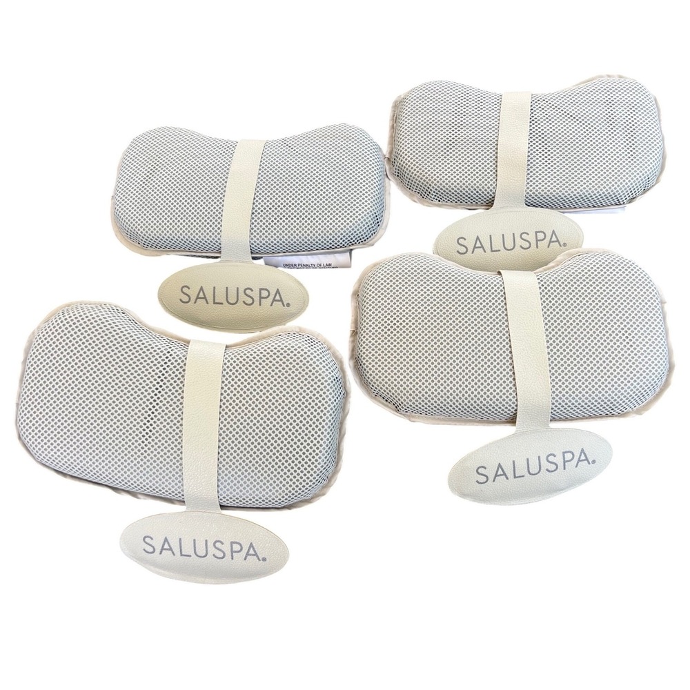 SaluSpa Bestway Hot Tub Pillows Set of 4 Grey Mesh Weighted Neck Support 58450E